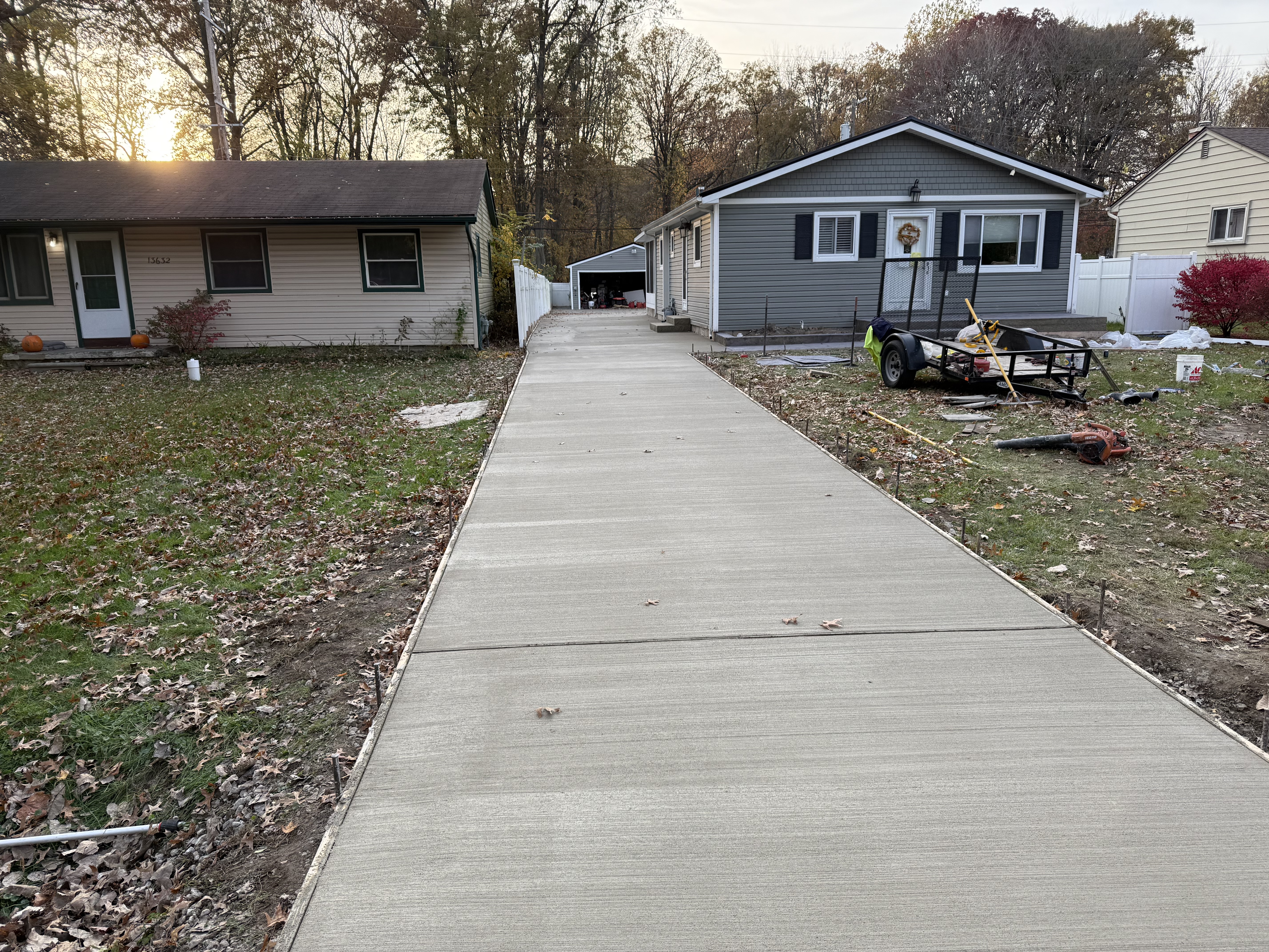 Long residential driveway