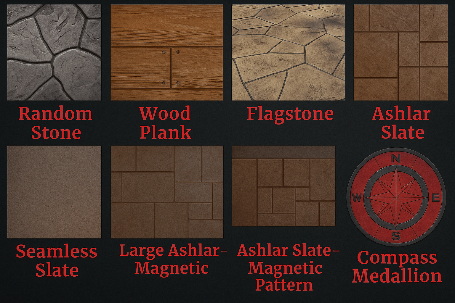 Stamped concrete pattern catalog
